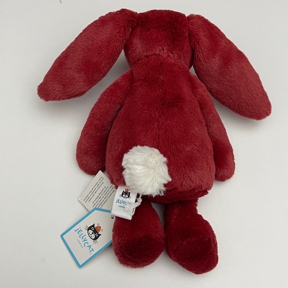 BNWT RARE Jellycat LITTLE BASHFUL REDCURRANT BUNNY Small Plush Red holiday - Picture 2 of 6